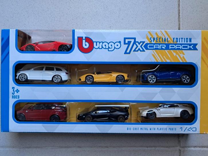 Bburago 7x Special Edition Car Pack b Audi Lamborghini, Hobby en Vrije tijd, Modelauto's | 1:43, Zo goed als nieuw, Auto, Overige merken