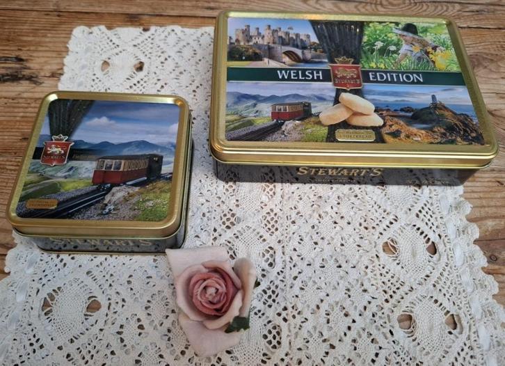 Schots Stewart's fudge blikje en shortbread blik met treinen, Verzamelen, Blikken, Gebruikt, Overige, Overige merken, Ophalen of Verzenden