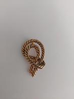 Goudkleurige Broche - Touw Design, Sieraden, Tassen en Uiterlijk, Broches, Overige materialen, Gebruikt, Verzenden, Minder dan 4 cm