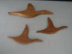 Vintage houten vogels - wanddecoratie, Gebruikt, Ophalen of Verzenden, Nvt, Nvt