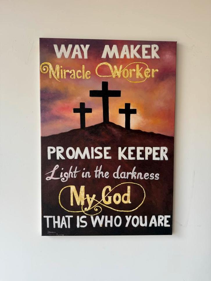 Waymaker Schilderij - Brandon Alfredo - Abstract Kunst, Antiek en Kunst, Kunst | Schilderijen | Abstract, Ophalen of Verzenden