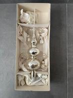 Vintage glazen zilveren piek 4 klokjes kerstboom 30 cm, Ophalen of Verzenden, Zo goed als nieuw