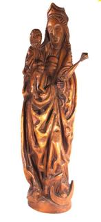 Groot houten  beeld van Maria met kindeke Jezus., Verzamelen, Ophalen, Gebruikt, Beeld(je), Christendom | Katholiek