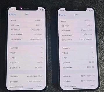 2x iPhone 12 Mini 64GB beschikbaar voor biedingen