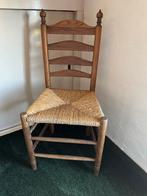 Eikenhouten Stoel met biezen zitting, Huis en Inrichting, Stoelen, Ophalen, Gebruikt, Bruin, Eén