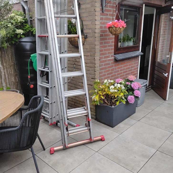 T K. Reformladders 3x7,3x8,3x9, 3x11,3x12. Diks ladder 3x8., Doe-het-zelf en Verbouw, Ladders en Trappen, Gebruikt, Ladder, 4 meter of meer