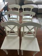 6 Ikea stoelen model INGOLF, Huis en Inrichting, Stoelen, Ophalen, Gebruikt, Wit