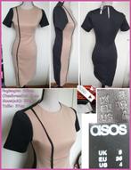 ASOS asymmetrische beige-zwarte jurk maat 36 nieuw, Beige, Nieuw, Ophalen of Verzenden, Maat 36 (S)