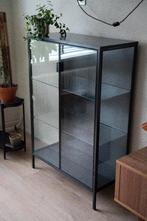 IKEA RUDSTA vitrinekast / cabinet (zwart / black), Ophalen, 100 tot 150 cm, 50 tot 100 cm, Zo goed als nieuw
