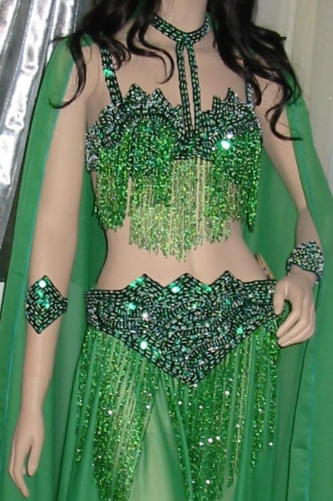 Groene pailletten BH met heupgordel, Kleding | Dames, Gelegenheidskleding, Nieuw, Overige typen, Groen, Ophalen of Verzenden