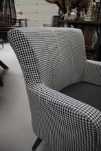 Mooie fauteuil stof Pied de Poule zwart wit ronde vorm, Huis en Inrichting, Ophalen, Zo goed als nieuw, Stof, 50 tot 75 cm
