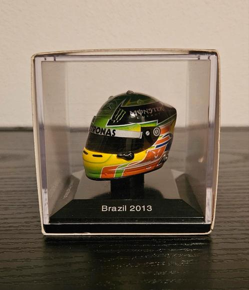 F1 Lewis Hamilton 2013 Brazilië helm schaal 1:8, Verzamelen, Automerken, Motoren en Formule 1, Zo goed als nieuw, Formule 1, Ophalen of Verzenden
