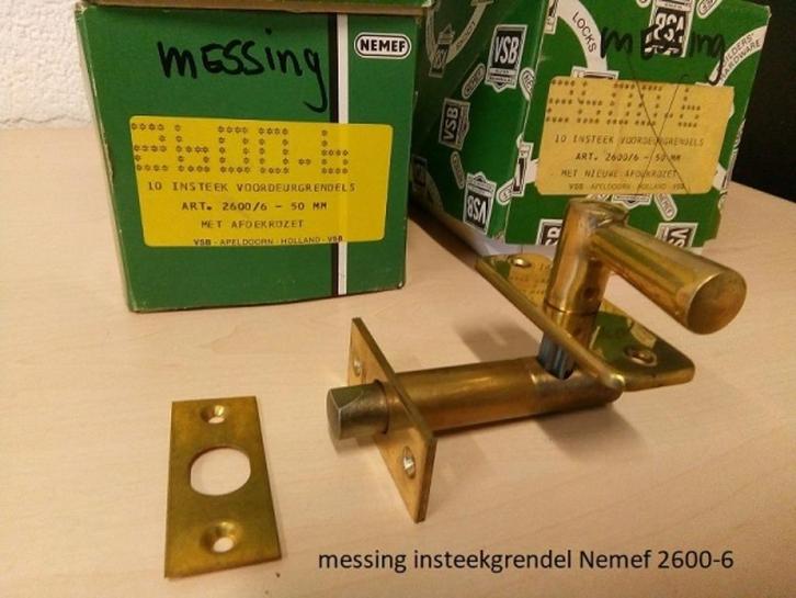 messing insteekgrendel Nemef 2600/6, Hobby en Vrije tijd, Overige Hobby en Vrije tijd, Nieuw, Ophalen of Verzenden
