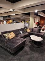 U-bank Parijs-NIEUW-370cm breed-Velours antraciet, Ophalen, Nieuw, Stof