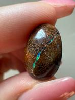 Hele mooie groen / blauwe boulder opaal || Edelsteengoed, Verzamelen, Mineralen en Fossielen, Ophalen of Verzenden, Mineraal