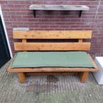 Tuinbank met kussen, Gebruikt, Hout, Ophalen