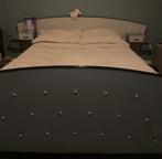 retro bed, Huis en Inrichting, Slaapkamer | Bedden, Ophalen, Gebruikt, Blauw, 190 cm of minder