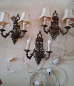 Prachtige antieke dubbele wandlampen Brons, Huis en Inrichting, Lampen | Wandlampen, Ophalen of Verzenden, Zo goed als nieuw
