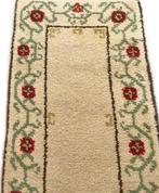 Vintage wollen tapijt loper - kleed crème, Gebruikt, 200 cm of meer, Crème, Rechthoekig