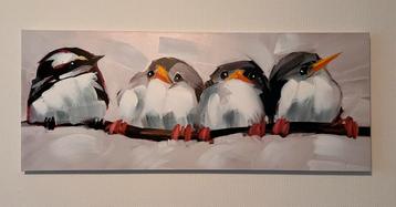 Vogeltjes Schilderij op canvas 40x100 cm beschikbaar voor biedingen