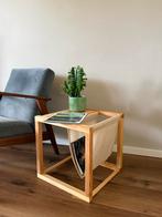 Kubus bijzettafel met tijdschriftenhouder, Huis en Inrichting, Minder dan 45 cm, Minder dan 55 cm, Vierkant, Ophalen of Verzenden