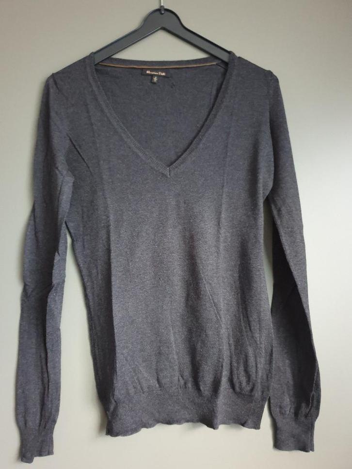 Massimo Dutti donkergrijze trui zijde/katoen en cashmere S, Kleding | Dames, Truien en Vesten, Zo goed als nieuw, Maat 36 (S)