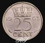 Te koop Nederlandse 25 Cent Juliana uit 1963., Ophalen of Verzenden, Overige landen, Losse munt