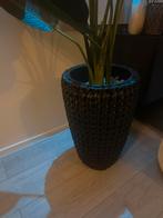 Bloempot zwart, Tuin en Terras, Kunststof, Minder dan 30 cm, Rond, Ophalen of Verzenden