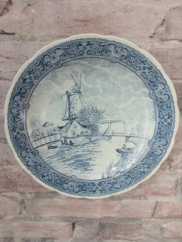 Delfts Blauw Bord Boch Belgium - Windmolen Decoratie beschikbaar voor biedingen