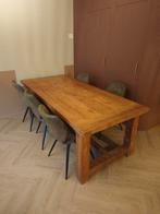 Teak houten klooster tafel 220x100, Ophalen, Gebruikt, 200 cm of meer, 50 tot 100 cm