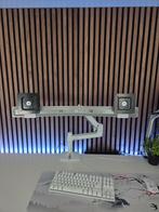 Ergotron Dual Monitor Arm - Wit, Computers en Software, Monitoren, Zo goed als nieuw, Ergotron, In hoogte verstelbaar, Ophalen