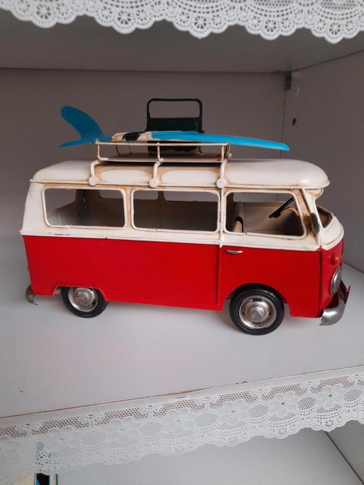 Blikken vw busje, Hobby en Vrije tijd, Modelauto's | 1:24, Zo goed als nieuw, Maisto, Ophalen of Verzenden