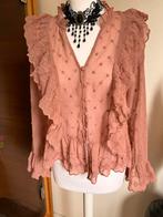Romantisch oud rose blouse maat 36 met rouches, Kleding | Dames, Ophalen of Verzenden