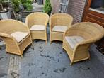 Kunststof rieten tuinstoelen / terras fauteuils, Tuin en Terras, Tuinstoelen, Ophalen of Verzenden, Zo goed als nieuw, Kunststof