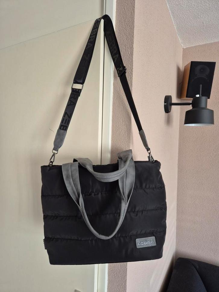 Zwarte Zebra Handtas/Schoudertas/Shopper, Sieraden, Tassen en Uiterlijk, Tassen | Damestassen, Zo goed als nieuw, Handtas, Zwart