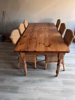 Grenen 6 persoons eettafel inclusief stoelen, Huis en Inrichting, Ophalen, Zo goed als nieuw, 4 tot 6 stoelen