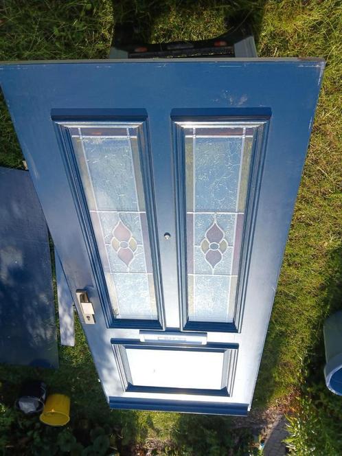 Voordeur met zijpaneel Northgo, Doe-het-zelf en Verbouw, Deuren en Horren, Gebruikt, Buitendeur, 200 tot 215 cm, 80 tot 100 cm