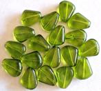 Groene steen vorm glas kralen 12x15 mm, Verzenden, Nieuw, Kraal
