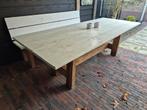 Tuintafel met bank, Huis en Inrichting, Tafels | Eettafels, Ophalen, Zo goed als nieuw, Rechthoekig, 50 tot 100 cm