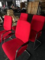 Set van 4 rode stoelen, Ophalen, Gebruikt, Vier, Metaal