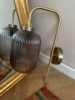 Wandlamp goud met grijs glas, Huis en Inrichting, Ophalen