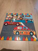 Puzzel Djeco race-auto's 16 stukjes, Ophalen of Verzenden, 10 tot 50 stukjes, Zo goed als nieuw, 2 tot 4 jaar