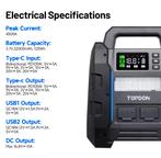 Topdon V4500+ Jumpstarter & accu tester in een, Ophalen of Verzenden
