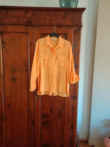 Bellamy oranje  blouse maat M 100% linnen, made in Italy 
