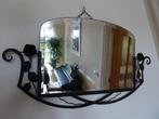 Vintage Art Deco Spiegel met Smeedijzeren Rozen, Antiek en Kunst, Antiek | Spiegels, Ophalen, Overige vormen, Minder dan 50 cm