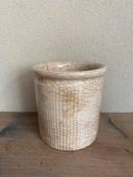 Oude brocante beboterde craquelé zalfpot conservenpot pot, Ophalen of Verzenden