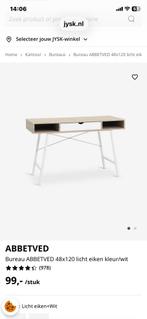 Abbetved bureau van Jysk - Zo goed als nieuw!, Huis en Inrichting, Bureaus, Ophalen, Zo goed als nieuw, Bureau