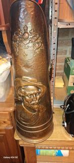 Antieke Koperen Vaas met Portret en Wapen, Antiek en Kunst, Ophalen of Verzenden, Koper