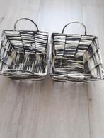 Set van 2 rieten manden, Mand, Vierkant, Ophalen of Verzenden, Zo goed als nieuw