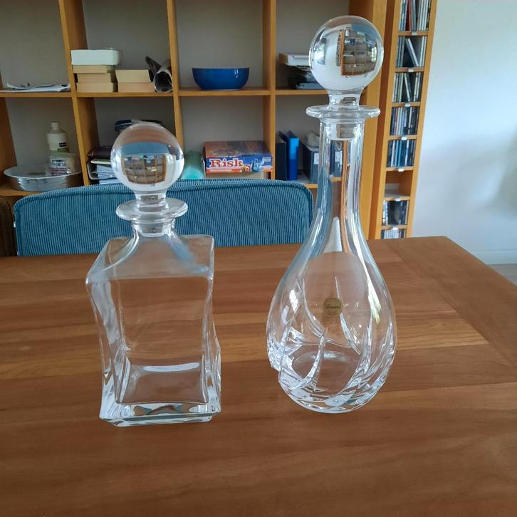 2 x kristallen karaf voor wijn en whiskey, Antiek en Kunst, Antiek | Glas en Kristal, Ophalen